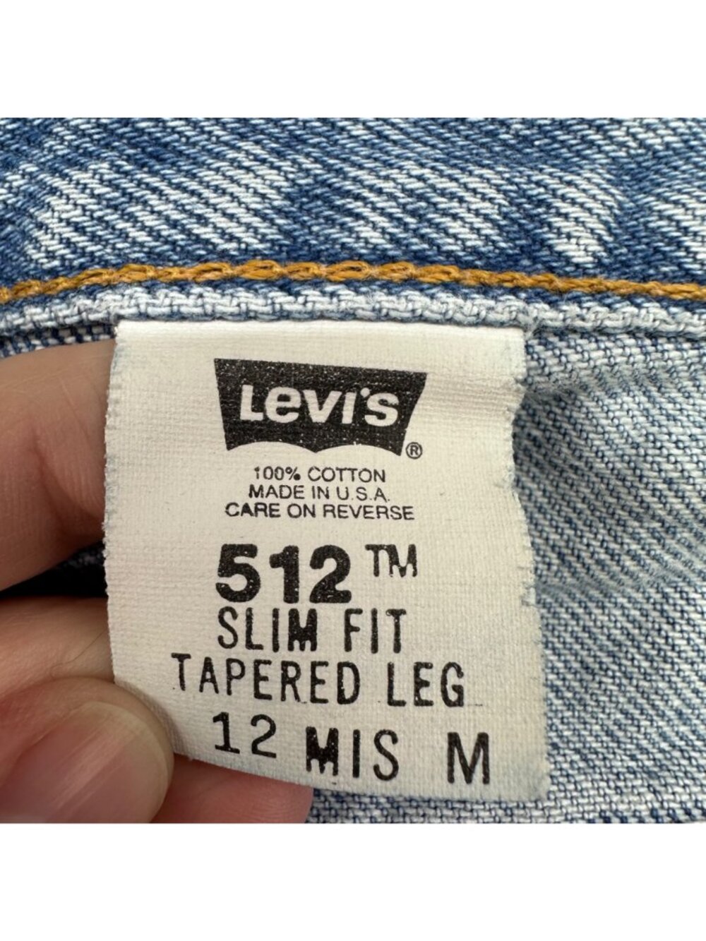 Vintage Levis 512 Slim Fit Tapered Leg Jeans Size 12 USA Light Denim Mom Style - Picture 4 of 11